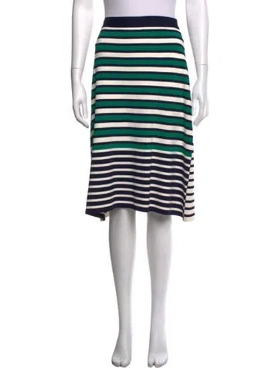 Pre-owned Tory Sport Striped Midi Length Skirt In Blue