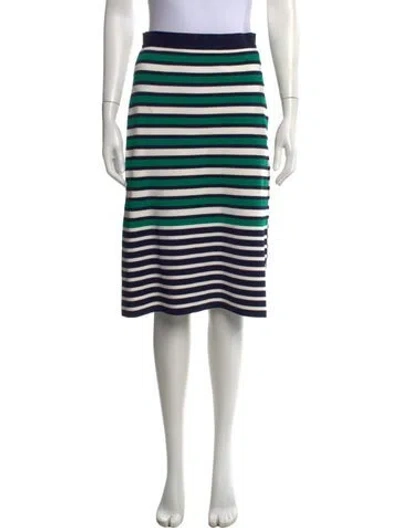 Pre-owned Tory Sport Striped Midi Length Skirt In Blue