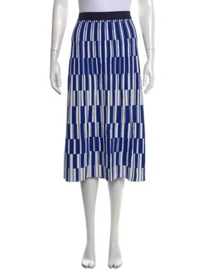 Pre-owned Tory Sport Striped Midi Length Skirt In Blue