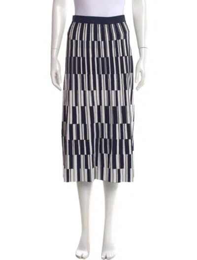 Pre-owned Tory Sport Striped Midi Length Skirt W/ Tags In Blue