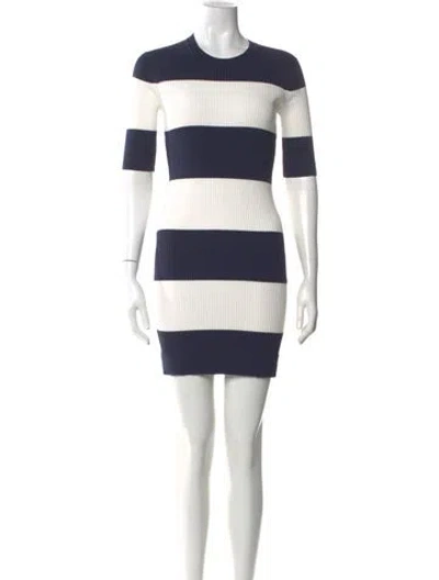 Pre-owned Tory Sport Striped Mini Dress In Blue