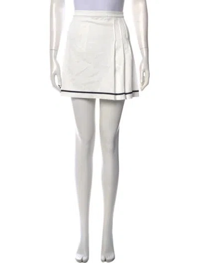 Pre-owned Tory Sport Striped Mini Skirt In White