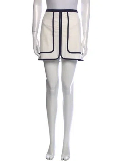 Pre-owned Tory Sport Striped Mini Skirt In White