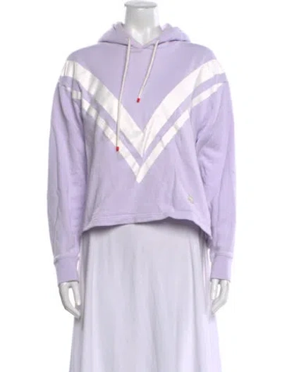 Pre-owned Tory Sport Striped Mock Neck Sweater In Purple