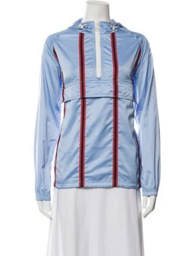 Pre-owned Tory Sport Striped Performance Jacket In Blue