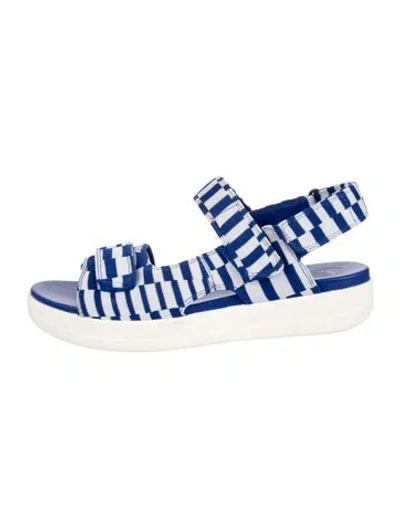 Pre-owned Tory Sport Striped Sandals In Blue