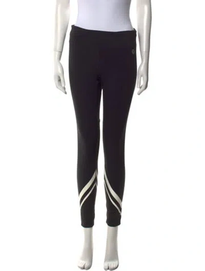 Pre-owned Tory Sport Striped Skinny Leg Pants In Black
