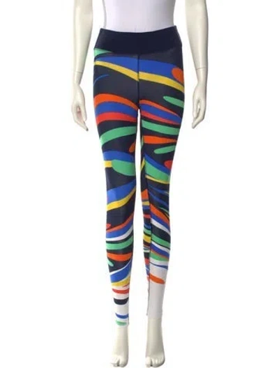 Pre-owned Tory Sport Striped Skinny Leg Pants In Blue
