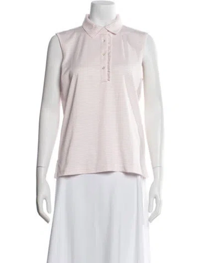 Pre-owned Tory Sport Striped Sleeveless Polo In Pink