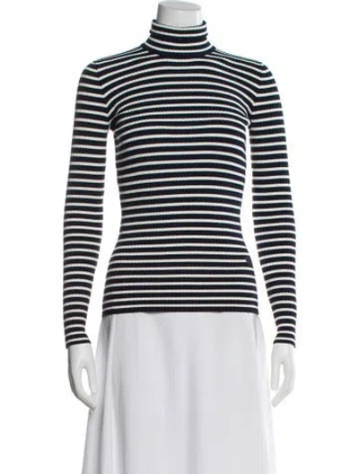 Pre-owned Tory Sport Striped Turtleneck Top In Blue