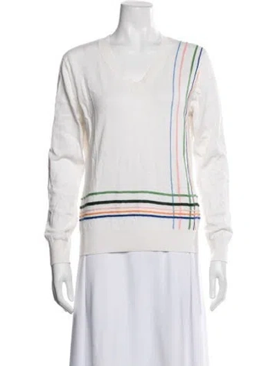 Pre-owned Tory Sport Striped V-neck Sweater In Multicolor