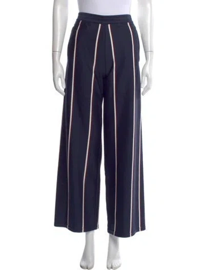 Pre-owned Tory Sport Striped Wide Leg Pants In Blue
