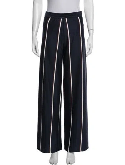 Pre-owned Tory Sport Striped Wide Leg Pants In Blue
