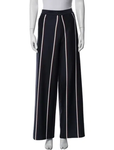 Pre-owned Tory Sport Striped Wide Leg Pants In Blue