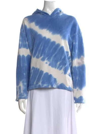 Pre-owned Tory Sport Tie-dye Print Crew Neck Hoodie In Blue