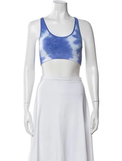 Pre-owned Tory Sport Tie-dye Print Crew Neck Sports Bra In Green
