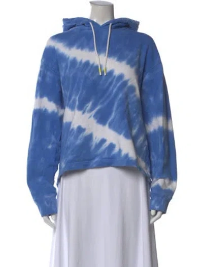 Pre-owned Tory Sport Tie-dye Print Crew Neck Sweater In Blue