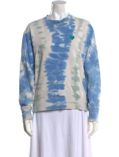 Pre-owned Tory Sport Tie-dye Print Crew Neck Sweatshirt In Blue