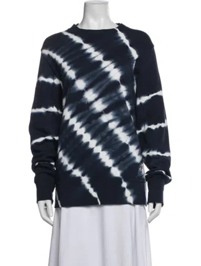 Pre-owned Tory Sport Tie-dye Print Crew Neck Sweatshirt In Blue