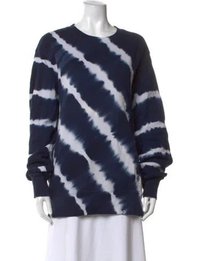 Pre-owned Tory Sport Tie-dye Print Crew Neck Sweatshirt In Blue