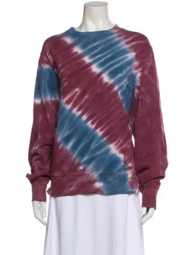 Pre-owned Tory Sport Tie-dye Print Crew Neck Sweatshirt In Multi