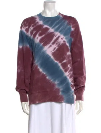 Pre-owned Tory Sport Tie-dye Print Crew Neck Sweatshirt In Red