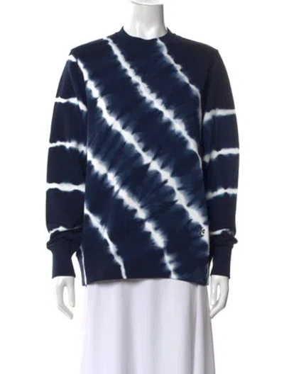 Pre-owned Tory Sport Tie-dye Print Crew Neck Sweatshirt W/ Tags In Blue