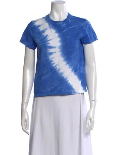 Pre-owned Tory Sport Tie-dye Print Crew Neck T-shirt In Blue