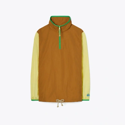 Tory Sport Tory Burch Colourblock Nylon Half-zip Jacket In Ridge/yellow Dahlia