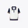 Tory Sport Tory Burch Colorblock Sweater In Snow White/tory Navy