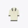 Tory Sport Tory Burch Cotton Pointelle Polo In New Ivory/black