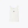 Tory Sport Tory Burch Cotton Scoop Tank In Snow White