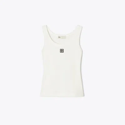 Tory Sport Tory Burch Cotton Scoop Tank In Snow White