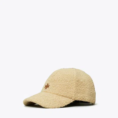 Tory Sport Tory Burch Fleece Logo Cap In Oatmeal