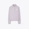 Tory Sport Tory Burch Heavy French Terry Half-zip Sweatshirt In Lilac Frost