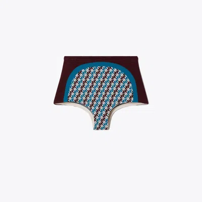 Tory Sport Tory Burch Jacquard Short In Aqua Blue Linked Geo 3 Color