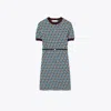 Tory Sport Tory Burch Jacquard Sweater Dress In Aqua Blue Linked Geo 3 Color