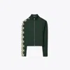 Tory Sport Tory Burch Nylon Logo Zip Top In Conifer