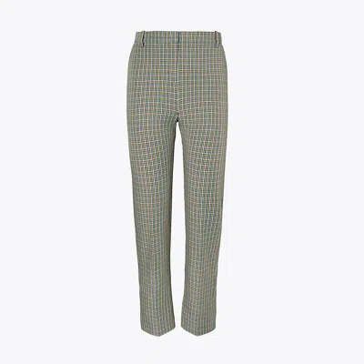 Tory Sport Tory Burch Yarn-dyed Twill Pant In Winetasting Pincheck Plaid
