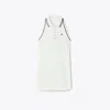 Tory Sport Tory Burch Tech Piqué Racerback Tank Tennis Dress In Snow White/tory Navy