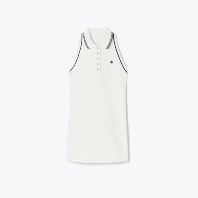 Tory Sport Polo Piqué Tank Dress In Snow White/tory Navy