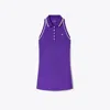 Tory Sport Tory Burch Tech Piqué Racerback Tank Tennis Dress In Vibrant Purple/new Ivory