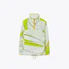 Tory Sport Tory Burch Printed Anorak In Chartreuse Twisty Flower