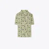 Tory Sport Tory Burch Printed Mercerized Cotton Polo In Green Scribble Floral