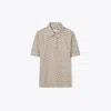 Tory Sport Tory Burch Printed Mercerized Cotton Polo In Prisimatic T Monogram In Slate Melange