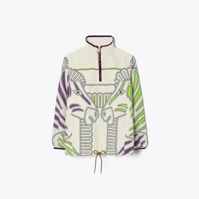 Tory Sport Tory Burch Printed Nylon Ripstop Half-zip Jacket In Multi