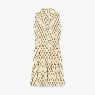 Tory Sport Tory Burch Printed Pleated Golf Dress In Sesame Rope Logo |  ModeSens