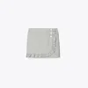 Tory Sport Tory Burch Printed Ruffle Twill Golf Skirt In Grey Gradient Gingham