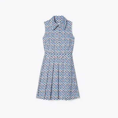 Tory Sport Tory Burch Printed Stretch Golf Dress In Blue Candy Dots