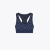 Tory Sport Tory Burch Prismatic T Monogram Jacquard Seamless Bra In Blue